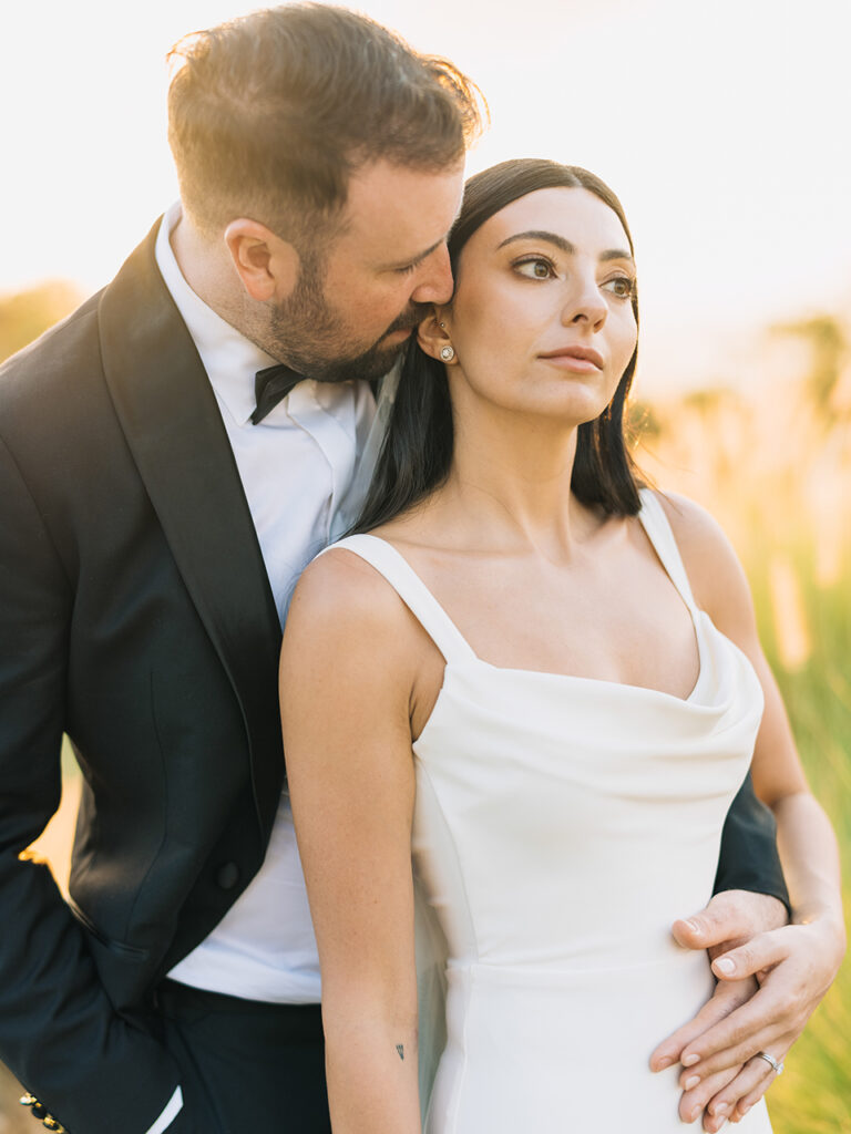 romantic couple portrait golden hour Puri Bhagawan Bali wedding photography