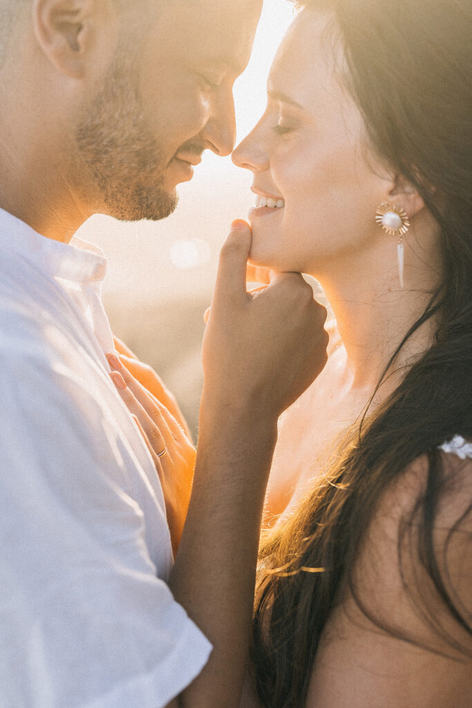 Canggu couple photoshoot Bali intimate close up golden backlight natural
