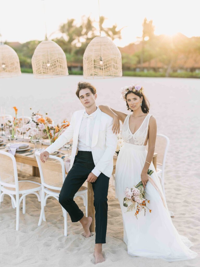 Editorial couple portrait at Grand Hyatt Nusa Dua Bali — fine art and documentary approach combined by Luxima wedding photographer