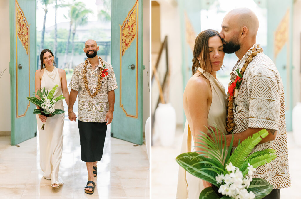 Lauren Dan wedding in Uluwatu Bali couple portrait at Pandawa Cliff with intimate and emotional moment