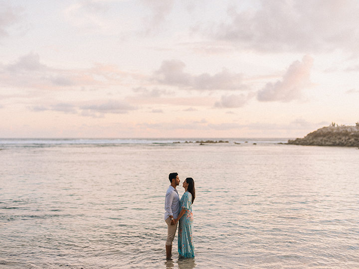 Bali couple photoshoot Australian couples at sunset pink sky coastline