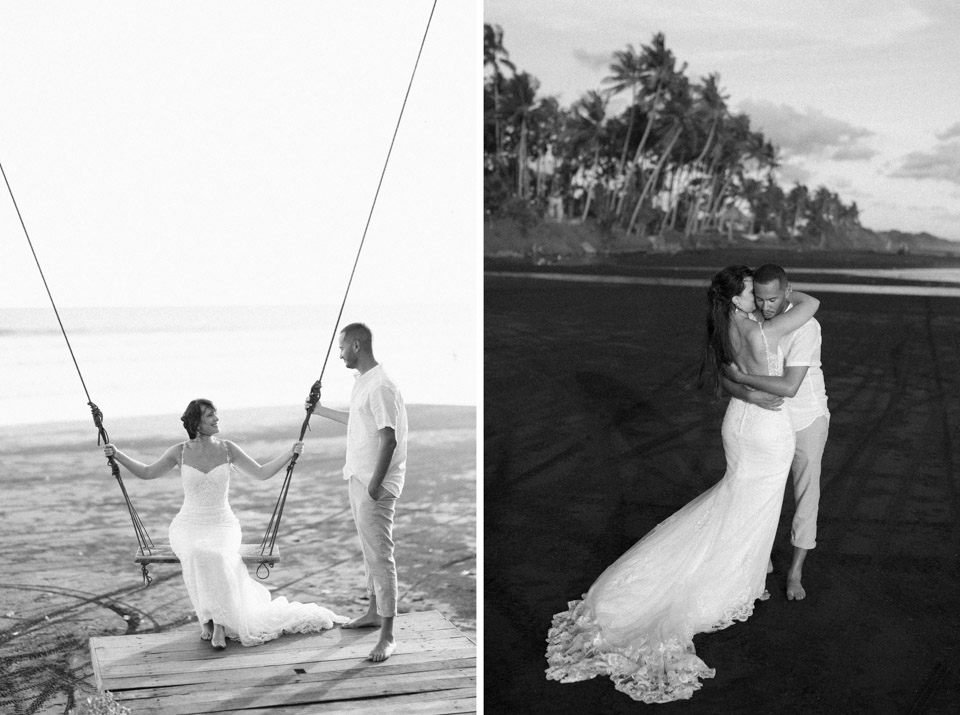 intimate couple session bali sofian ilsey playful swing and romantic embrace at pasut beach