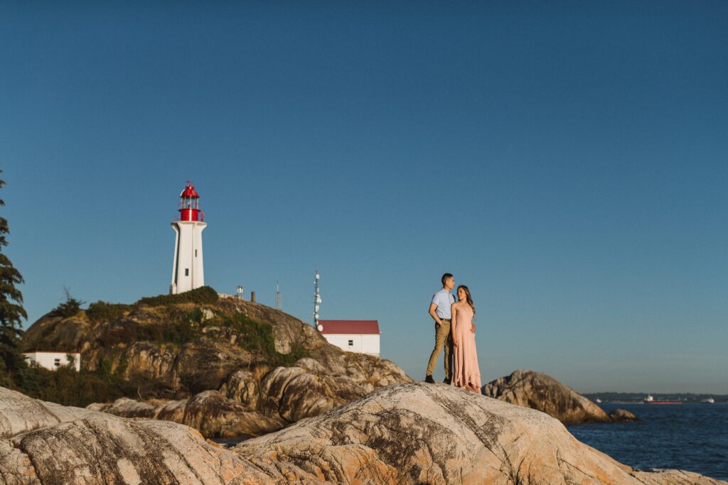 Engagement session at Lighthouse Park West Vancouver — Karen and Tony